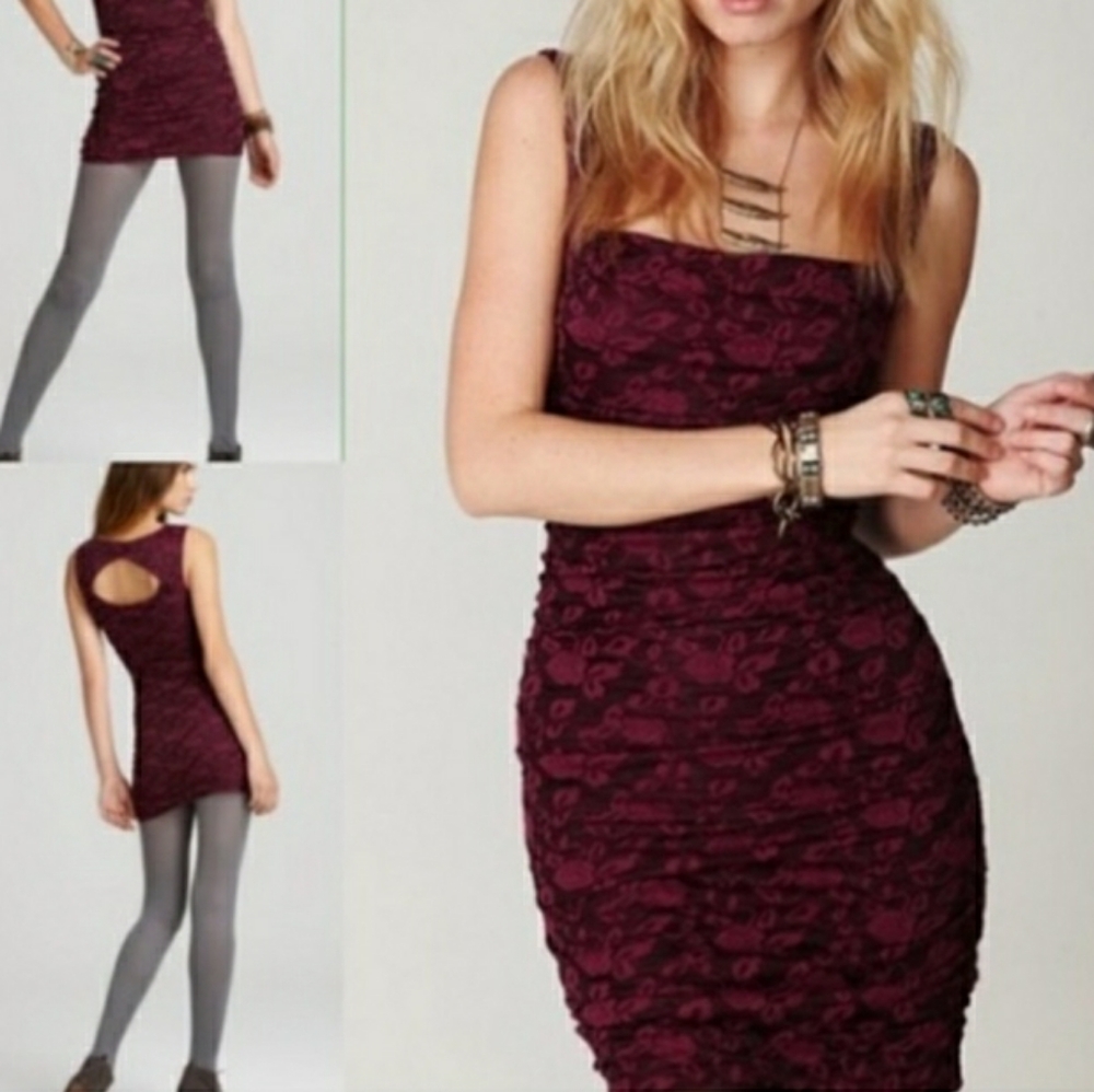 Free People Floral Ruched Dress